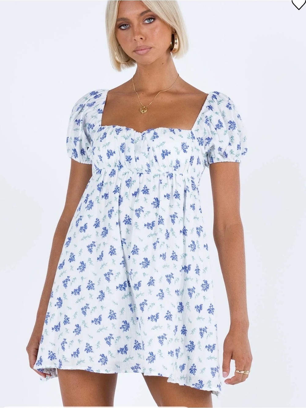 Princess Polly Let's Dance Mini Dress Blue Floral size 2